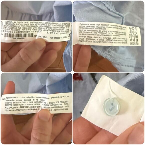 Zara Lightweight Cotton Floral Embroidered/Beaded Ruffle Top in Light Blue - Picture 7 of 9